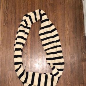 Jcrew Cream and Navy Infinity Knit Scarf